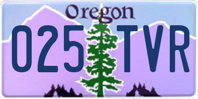 OR license plate 025TVR