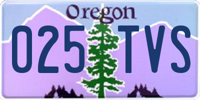 OR license plate 025TVS
