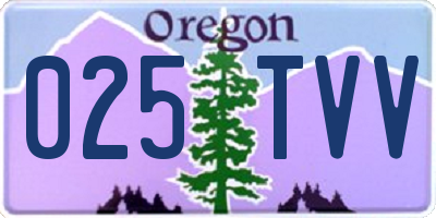 OR license plate 025TVV