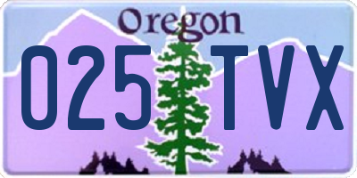 OR license plate 025TVX