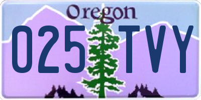 OR license plate 025TVY