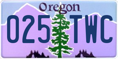 OR license plate 025TWC