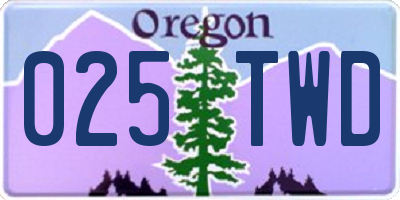 OR license plate 025TWD