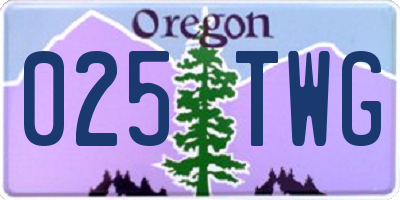 OR license plate 025TWG