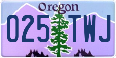 OR license plate 025TWJ