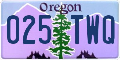 OR license plate 025TWQ