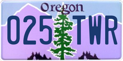 OR license plate 025TWR