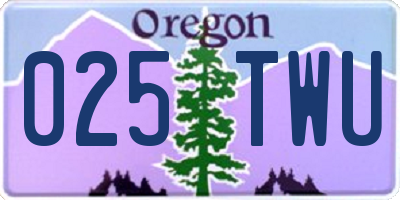 OR license plate 025TWU
