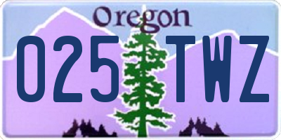 OR license plate 025TWZ