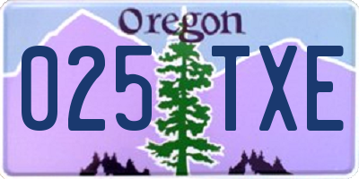 OR license plate 025TXE