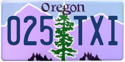 OR license plate 025TXI