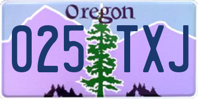 OR license plate 025TXJ