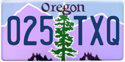OR license plate 025TXQ