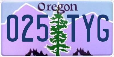 OR license plate 025TYG