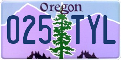 OR license plate 025TYL