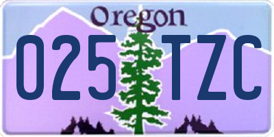 OR license plate 025TZC
