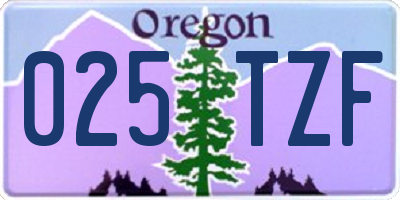 OR license plate 025TZF