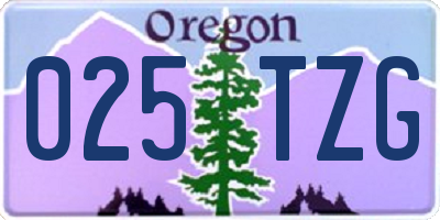 OR license plate 025TZG
