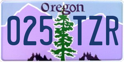 OR license plate 025TZR