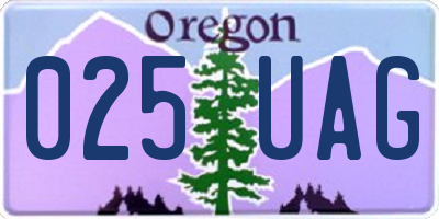 OR license plate 025UAG