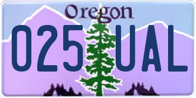 OR license plate 025UAL