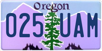 OR license plate 025UAM