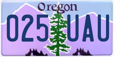 OR license plate 025UAU