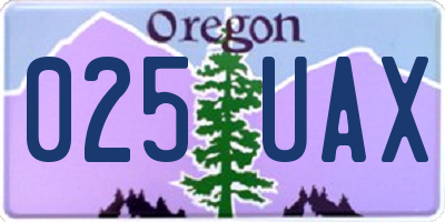 OR license plate 025UAX
