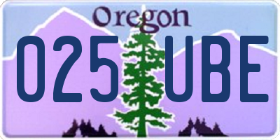 OR license plate 025UBE