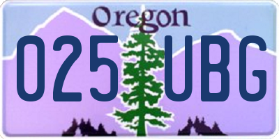OR license plate 025UBG
