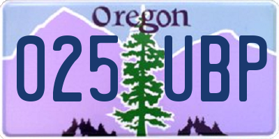 OR license plate 025UBP