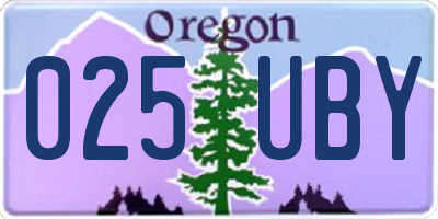 OR license plate 025UBY