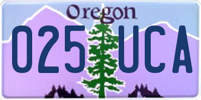 OR license plate 025UCA