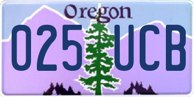 OR license plate 025UCB