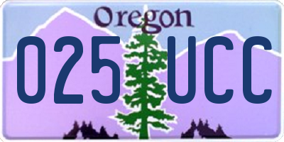 OR license plate 025UCC