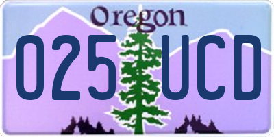 OR license plate 025UCD