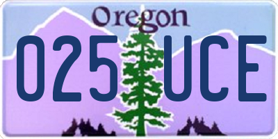 OR license plate 025UCE