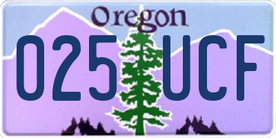 OR license plate 025UCF