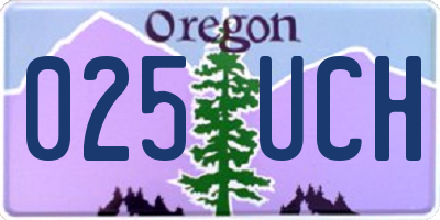 OR license plate 025UCH