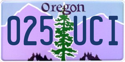 OR license plate 025UCI