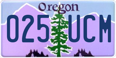 OR license plate 025UCM