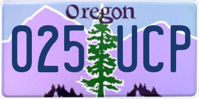 OR license plate 025UCP