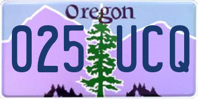 OR license plate 025UCQ