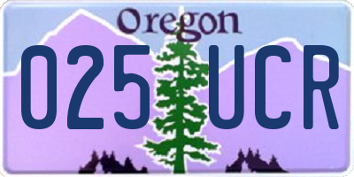 OR license plate 025UCR
