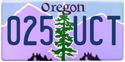OR license plate 025UCT