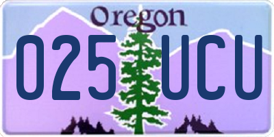 OR license plate 025UCU