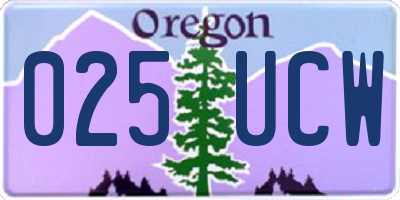 OR license plate 025UCW