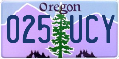 OR license plate 025UCY