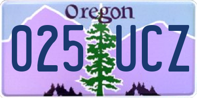 OR license plate 025UCZ