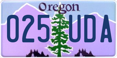 OR license plate 025UDA